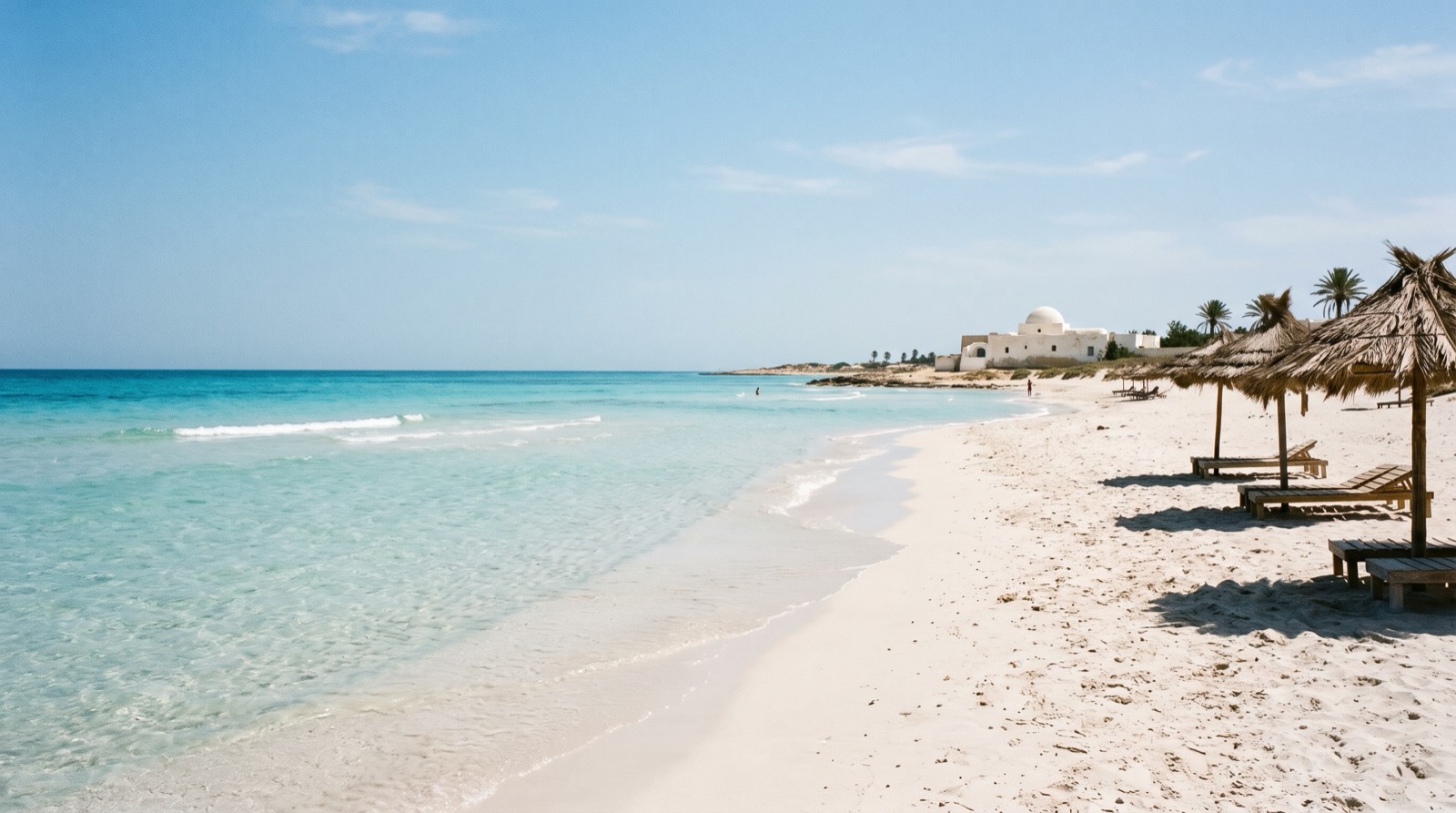 a calm beach on Djerba island